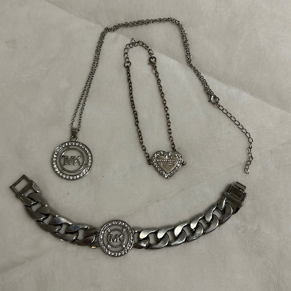 Michael Kors Costume Jewelry trio (1 necklace, 2 bracelets, knock off)